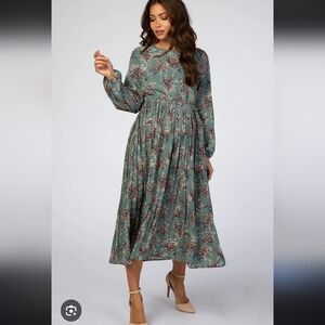 HAYDEN Floral Green Maxi Dress